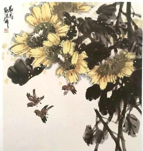 向日葵国画视频,向日葵国画艺术风采展示